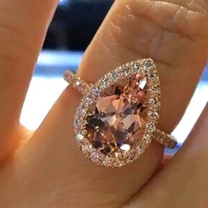 Rose Gold Morganite Ring SIZE 7